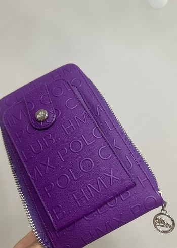 HMXPOLO Mor Zincir Detaylı Telefon Bölmeli Çanta - Görsel 5