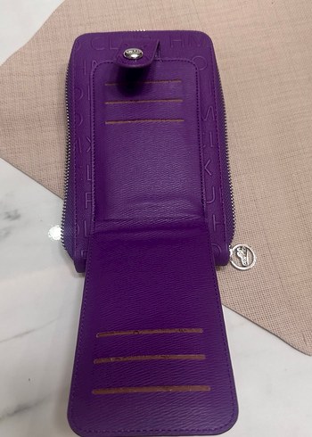 HMXPOLO Mor Zincir Detaylı Telefon Bölmeli Çanta - Görsel 3