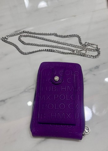 HMXPOLO Mor Zincir Detaylı Telefon Bölmeli Çanta - Görsel 8