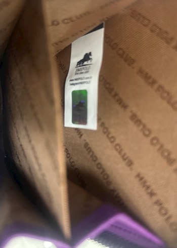 HMXPOLO Mor Zincir Detaylı Telefon Bölmeli Çanta - Görsel 7