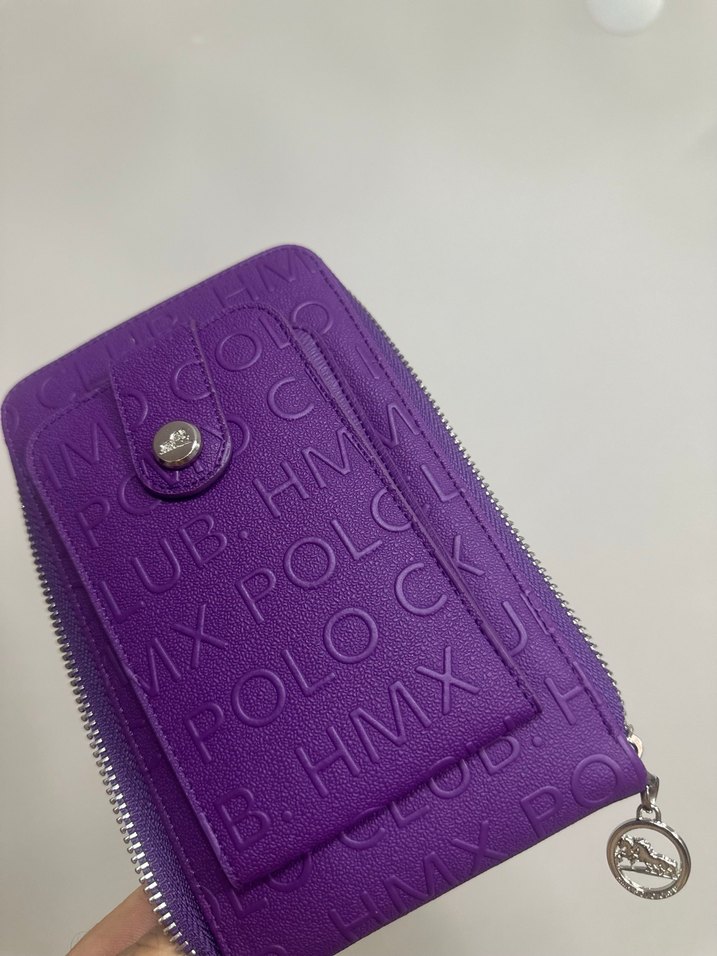 HMXPOLO Mor Zincir Detaylı Telefon Bölmeli Çanta - Görsel 5