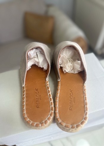 Bej hakiki deri Kadın Terlik - Görsel 2