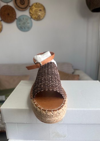 Kadın Hasır Örgü gerçek deri Sandalet - Görsel 6