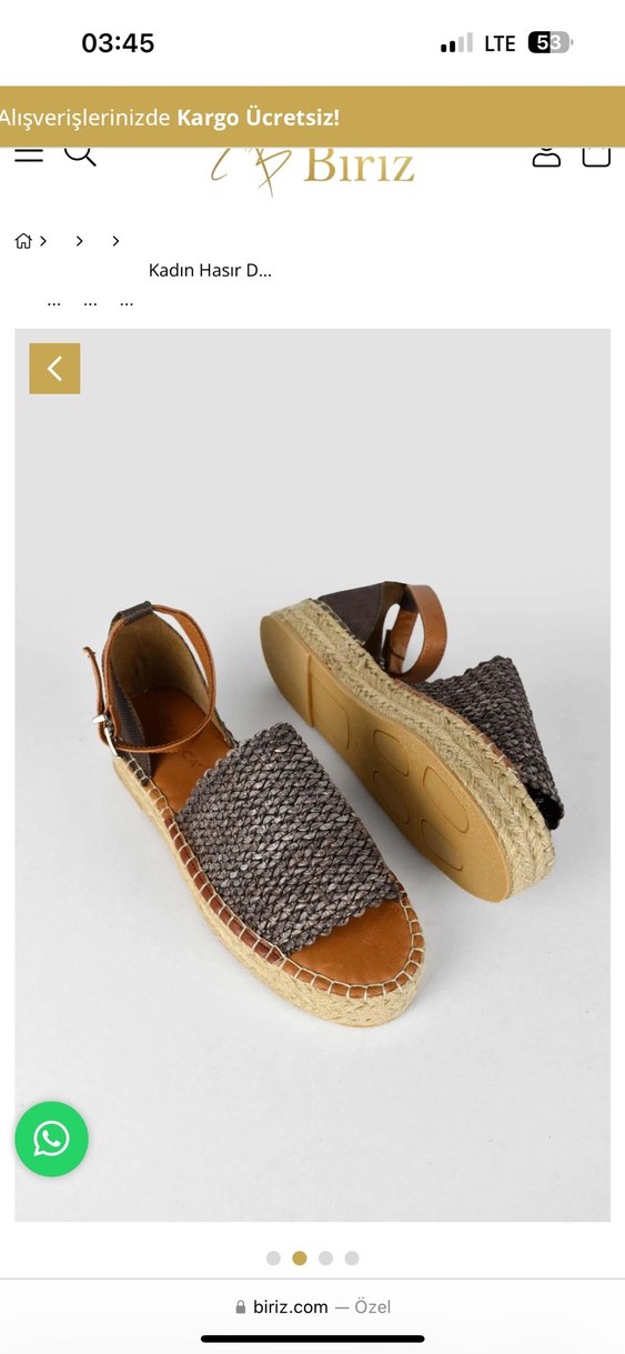 Kadın Hasır Örgü gerçek deri Sandalet - Görsel 3