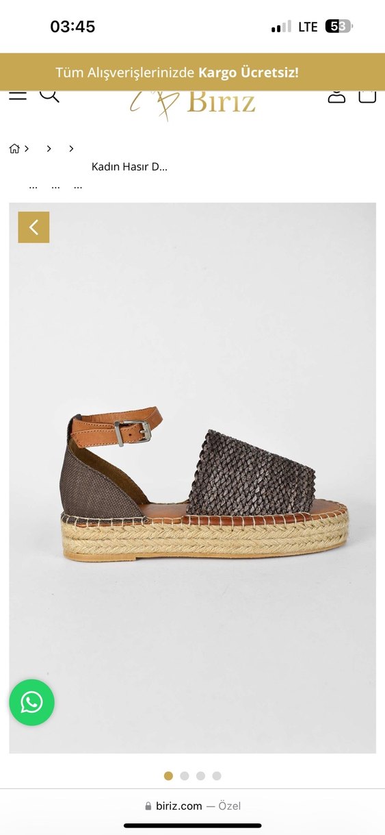 Kadın Hasır Örgü gerçek deri Sandalet - Görsel 4