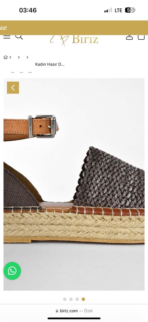 Kadın Hasır Örgü gerçek deri Sandalet - Görsel 2