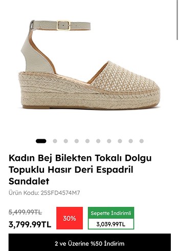 Örgü Detaylı gerçek deri Sandalet - Görsel 7