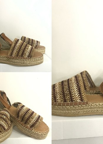 Kahverengi gerçek deri Sandalet - Görsel 2