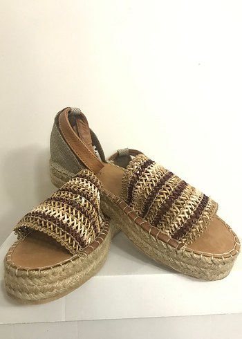 Kahverengi gerçek deri Sandalet - Görsel 3