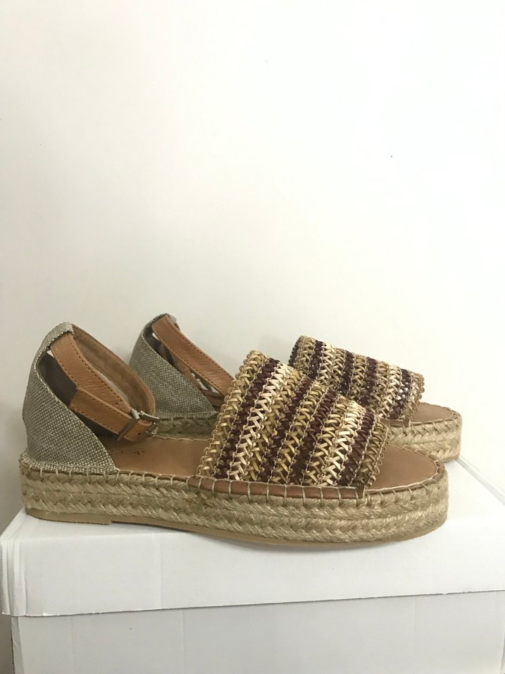 Kahverengi gerçek deri Sandalet - Görsel 4