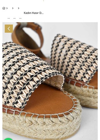 Kadın Hasır Desenli Gerçek deri Sandalet - Görsel 2