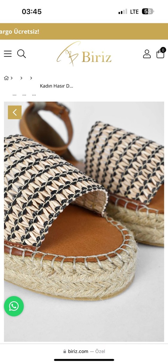 Kadın Hasır Desenli Gerçek deri Sandalet - Görsel 2