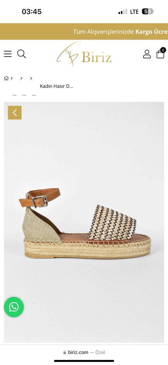 Kadın Hasır Desenli Gerçek deri Sandalet - Görsel 4