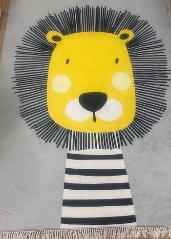 Gri Çocuk Halısı Aslan Desenli - Görsel 2