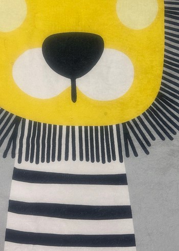 Gri Çocuk Halısı Aslan Desenli - Görsel 4