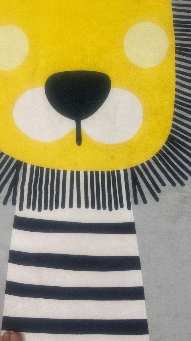 Gri Çocuk Halısı Aslan Desenli - Görsel 4