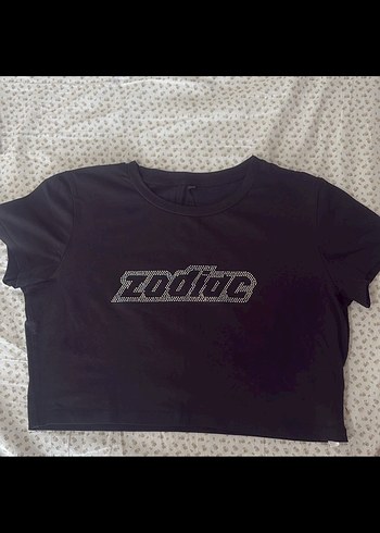 Kadın Siyah Payetli Crop Top
