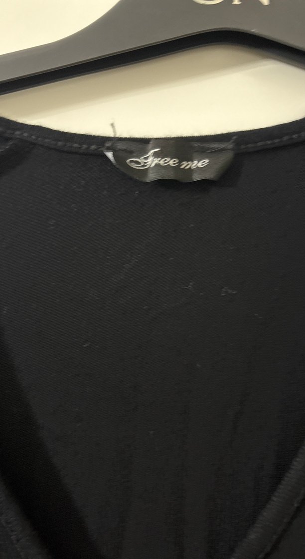 Siyah V Yaka Payetli Uzun Kollu Bluz - Görsel 3