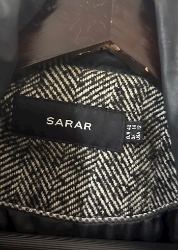 Siyah Gri Kadın Kaban - Görsel 5