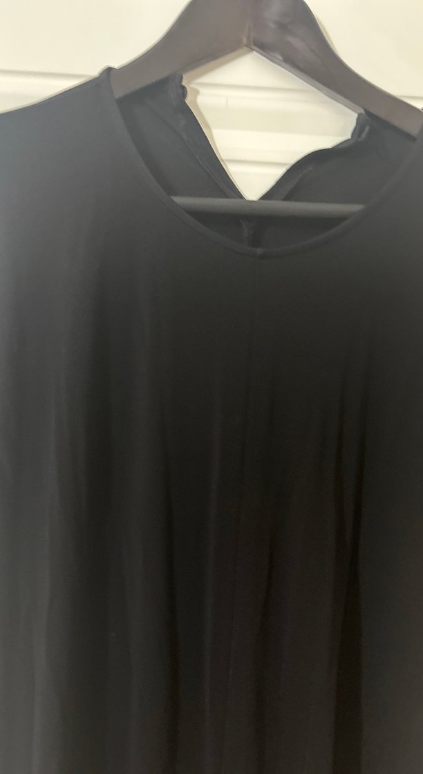 Siyah Kolsuz Uzun Keten Tulum - Görsel 3