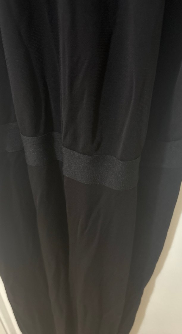 Siyah Kolsuz Uzun Keten Tulum - Görsel 5