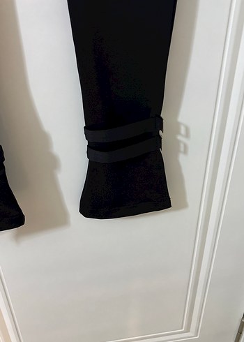 Siyah Kadın Kemerli Skinny Pantolon - Görsel 5