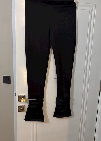 Siyah Kadın Kemerli Skinny Pantolon - Görsel 2