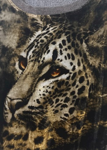 Kürk Detaylı Gri Baskılı Uzun Kollu Bluz - Görsel 5