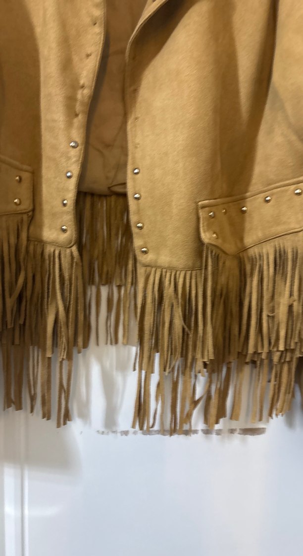 Püsküllü Bej Süet Kadın Ceket - Görsel 5