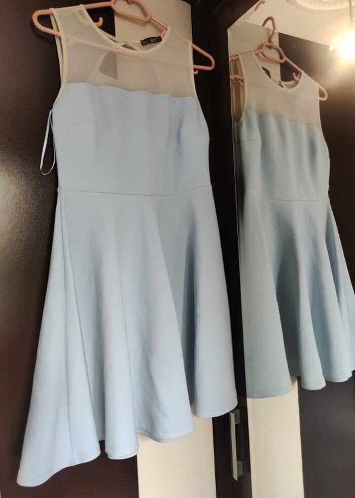 Dilvin bebe mavisi mini elbise - Görsel 2