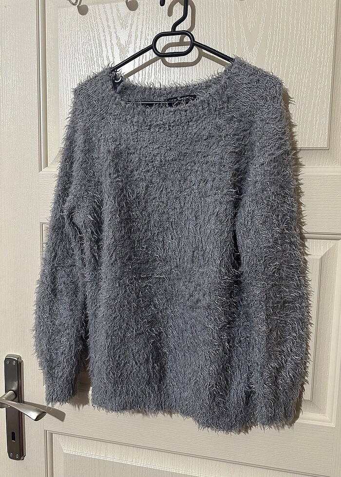 gri tüylü triko - Görsel 2
