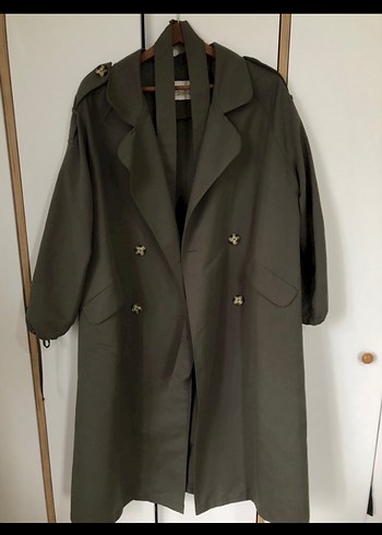 m Beden gri Renk Asker yeşili oversize Trençkot