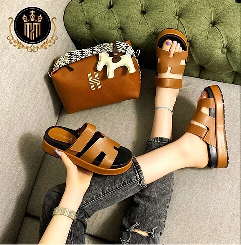 36,5 Beden çeşitli Renk Hermes sandalet çanta set