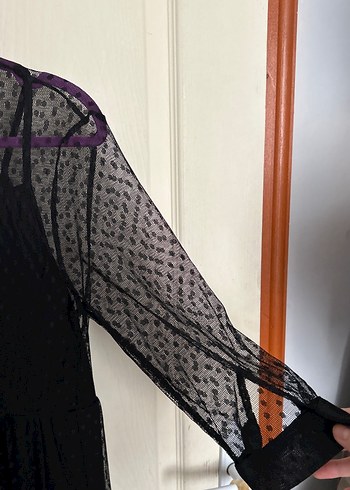 Dantel Detaylı Siyah Uzun Gotik Elbise - Görsel 3