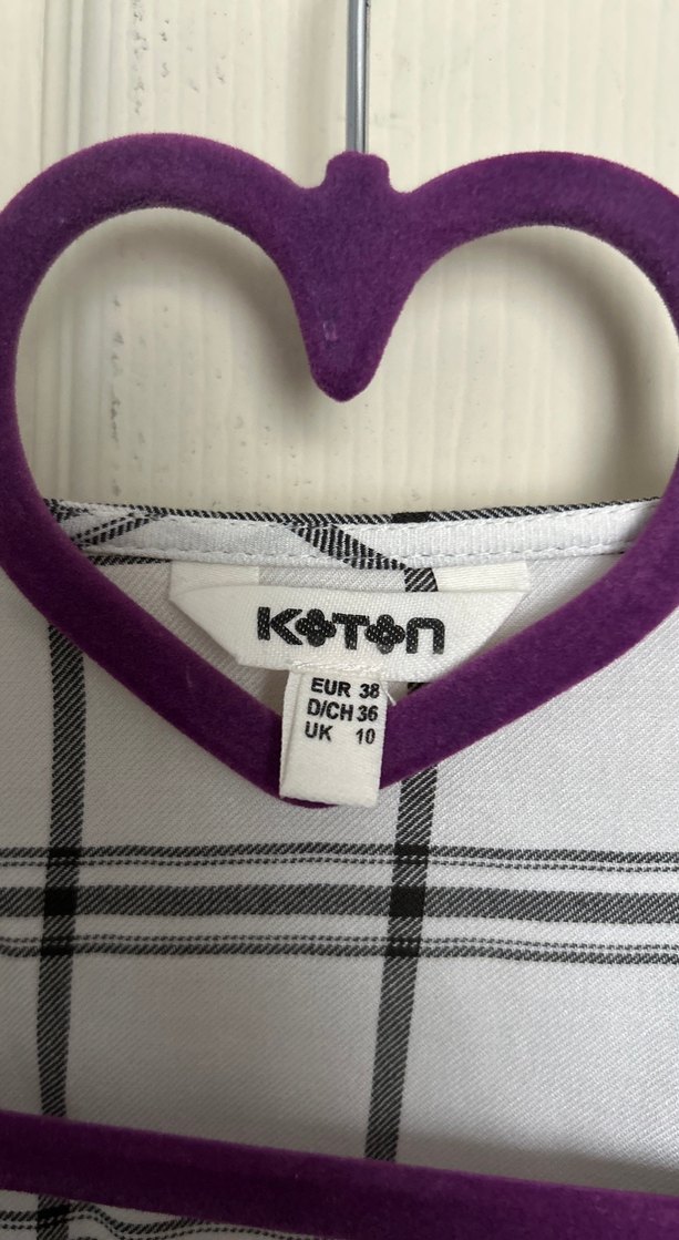 Kadın Gri Beyaz Kareli V Yaka Gömlek - Görsel 2