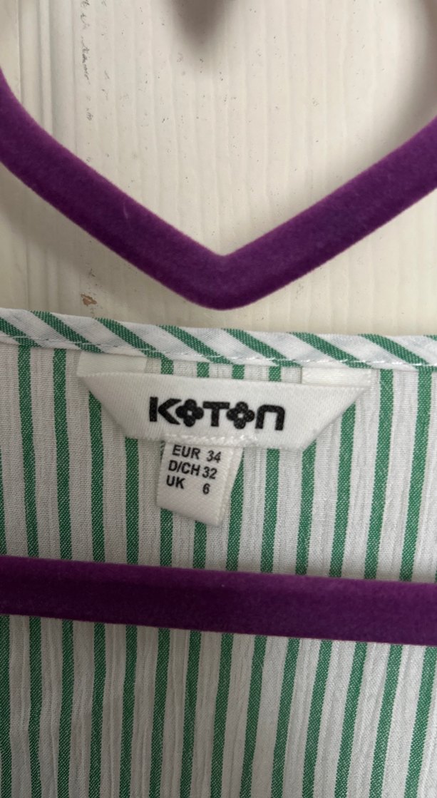 Yeşil Çizgili V Yaka Kadın Bluz - Görsel 2