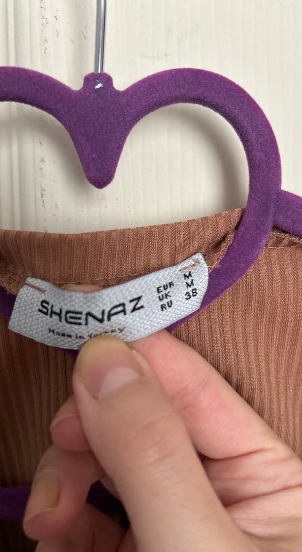 Fırfırlı Kısa Kollu Kahverengi Kadın Tişört - Görsel 3