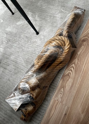 Bej Halatlı Ahşap Avize - Görsel 7