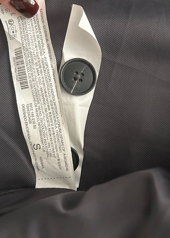 s Beden Gri Düğmeli Kadın Blazer Ceket