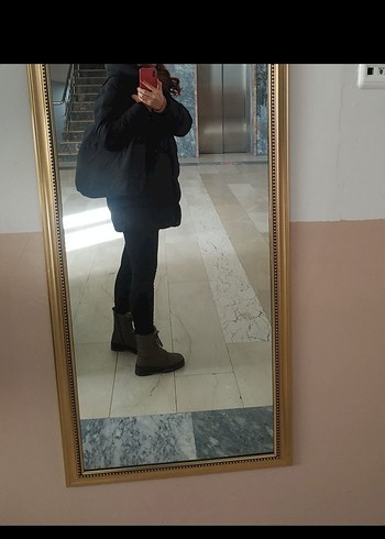 s Beden Siyah Kemerli Kadın Midi Kaban