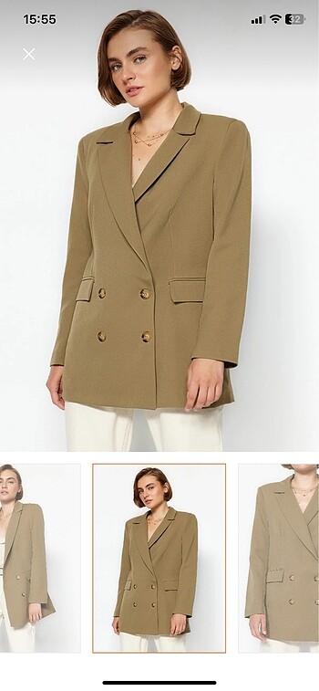 Trendyol & Milla Haki Blazer Ceket ve Pantolon Takım