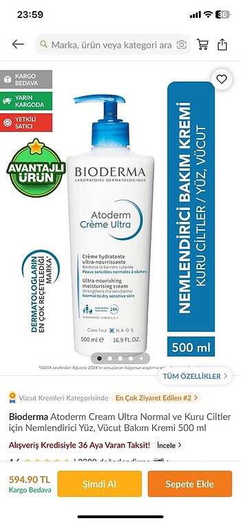 Bioderma nemlendirici krem