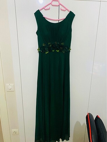 Şifon abiye zümrüt yeşili - Görsel 5