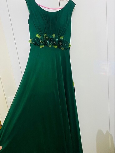 Şifon abiye zümrüt yeşili - Görsel 2