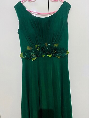 Şifon abiye zümrüt yeşili - Görsel 4