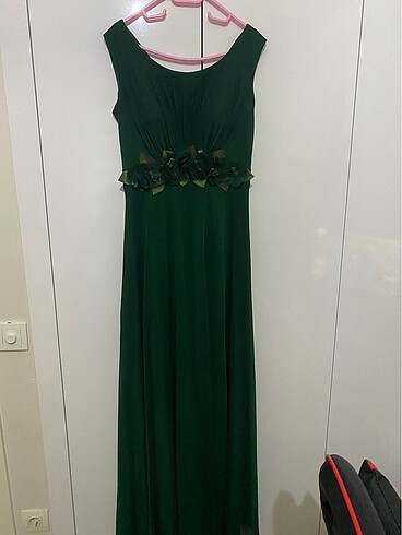 Şifon abiye zümrüt yeşili - Görsel 8
