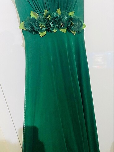Şifon abiye zümrüt yeşili - Görsel 7