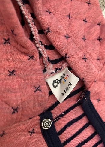 Pembe Örme Bebek Kız Tulumu Kulaklı Kapüşonlu - Görsel 2