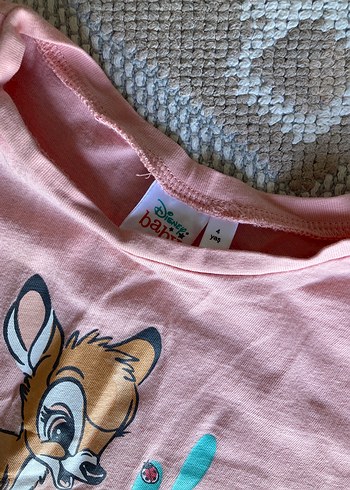 Kız Çocuk Pembe Baskılı Kısa Kollu Tişört - Görsel 2