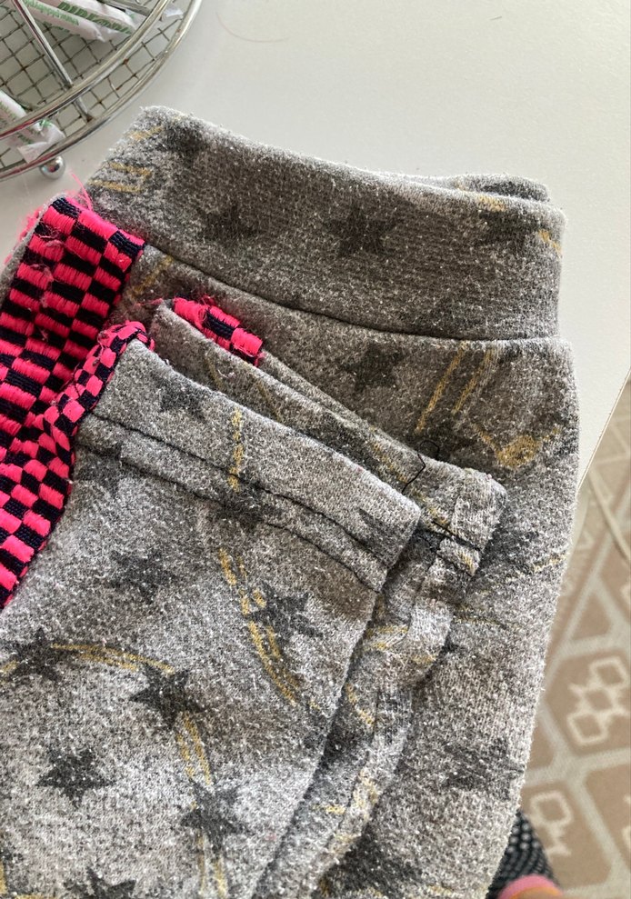 Gri Kız Tayt Yanları Pembe Detaylı - Görsel 3